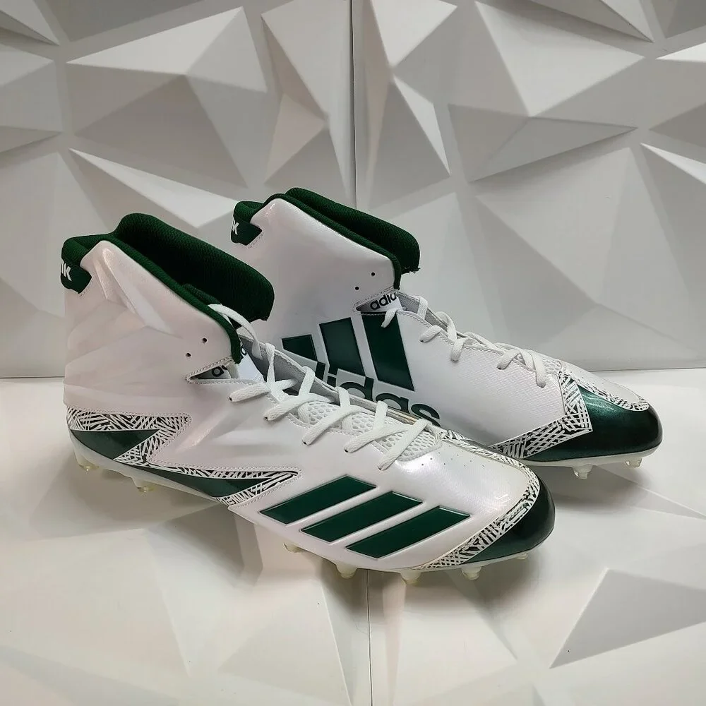 Adidas Mens Football Cleats 17 White Green Shoe Lacrosse Freak X Carbon High - Picture 6 of 14